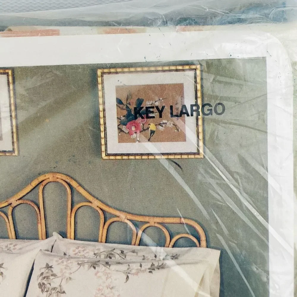 Vtg Springmaid Double Fitted Bed Sheet Key Largo Full‎ 54x76 Mattress 160 Count